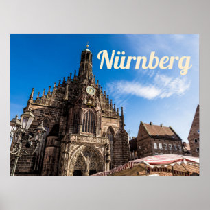 Poster Nuremberg Hauptmarkt Nürnberg Bavière Allemagne