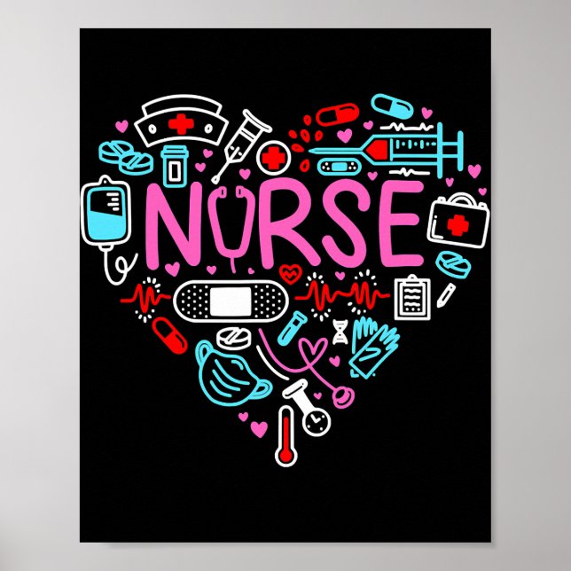 Poster Nurse Love Nursing (Devant)