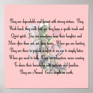 Poster Nurse Poem Canvas Art Print "They Are Nurses"