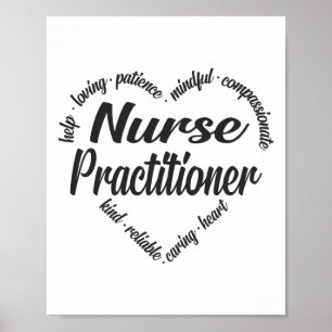 Poster Nurse Practitioner Heart Word Cloud