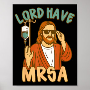 Poster Nurse vie soins dieu jésus mème rn réa seigneur ai
