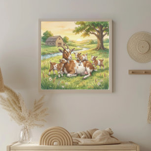 Poster Nurserie de la chèvre et des chevreaux