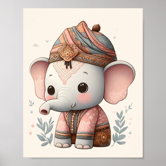 Poster Nursery Art Nusantara / Patrimoine Bébé Animaux (Devant)