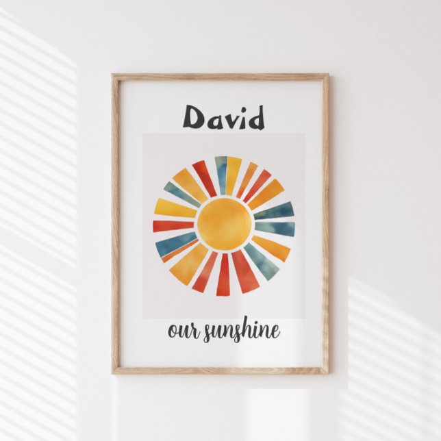 Poster Nursery\Enfants Boho Soleil personnalisé (Créateur téléchargé)