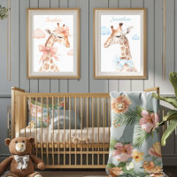 Nursery Garçon Bébé Girafe Portant Un Ruban Bleu