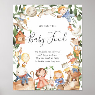 Poster Nursery Rhymes Baby shower Devinez The Baby Food