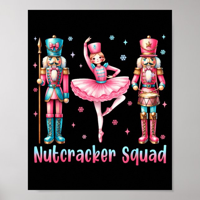 Poster Nutcracker Squad Ballet Dance Merry Christmas Wome (Devant)