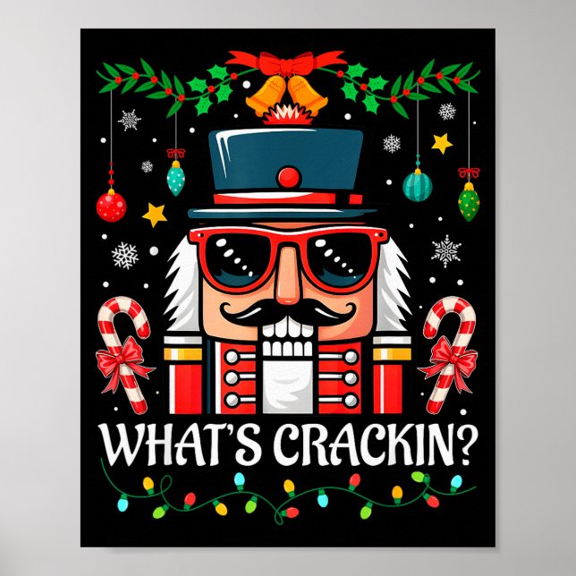 Poster Nutcracker What's Crackin Funny Christmas Men Wome (Devant)