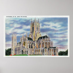 Poster NYC, nouveau YorkCathedral de St John le divin