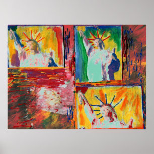 Poster NYC peinture originale Peinture 9-11 statue de la 