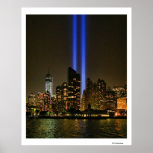 Poster NYC Skyline: Hommage Du 11 Septembre À La Lumière 