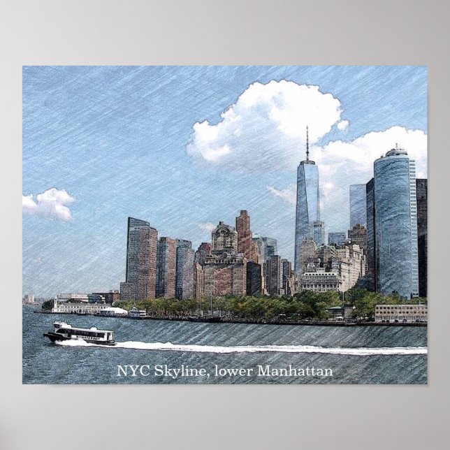 POSTER  NYC SKYLINE lower Manhattan (Vorne)