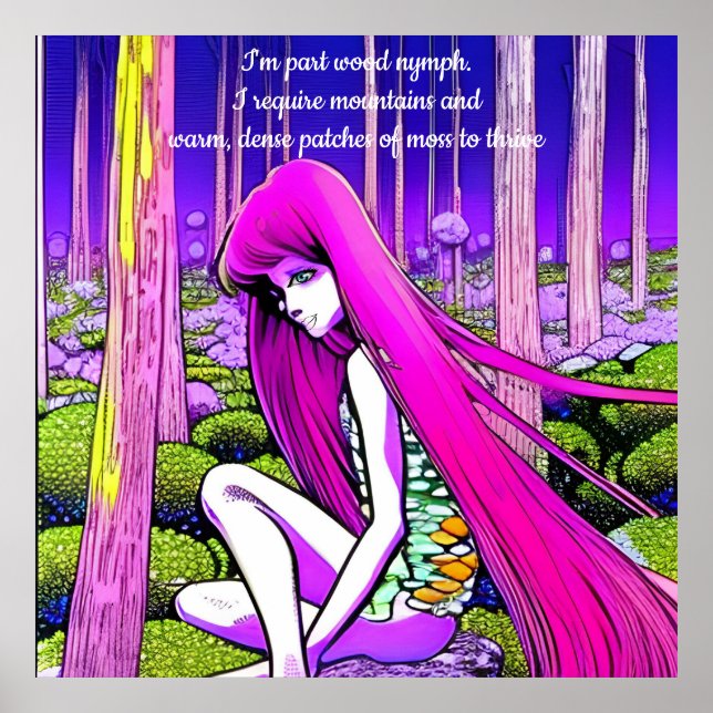 Poster Nymphe de bois. Modifier le texte ou supprimer (Devant)