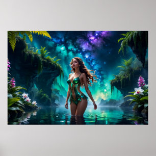 Poster Nymphe de l'eau du lac galactique
