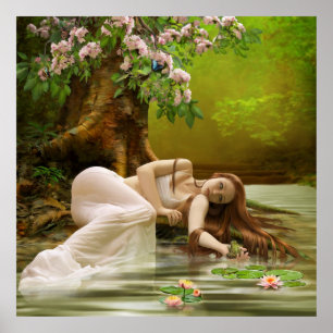 Poster Nymphe d'eau