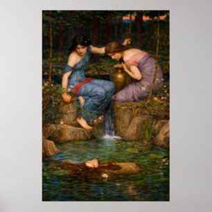 Poster Nymphes Découvrant la Tête d'Orphée par Waterhouse