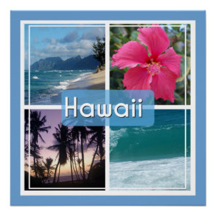 Poster Oahu, Paysage marin d'Hawaii