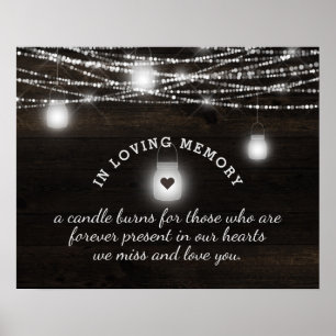 Poster Oak Ridge Rustic Wood In Loving Memory Sign