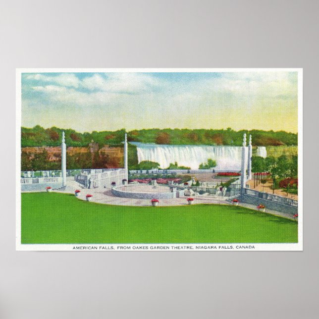 Poster Oakes Garden Theatre Vue des chutes américaines (Devant)