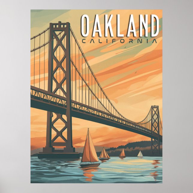Poster Oakland, Californie - Vintage voyage (Devant)
