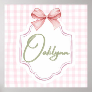Poster Oaklynn bébé fille infirmière Bow&En vichy personn