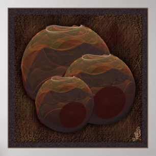 Poster Oasis du désert Poterie fractale Art Abstrait
