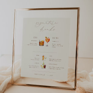 Poster OASIS Taupe Signature Boissons Mariage Bar Signal