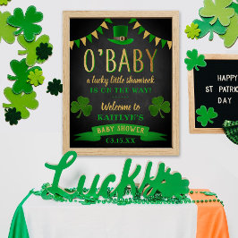 Poster O'Baby St. Patrick's Day Baby shower Bienvenue