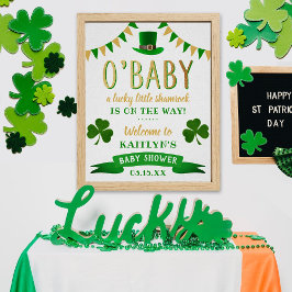 Poster O'Baby St. Patrick's Day Baby shower Bienvenue