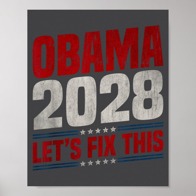 Poster Obama 2028 Let's Fix This Obama 48th President (Devant)