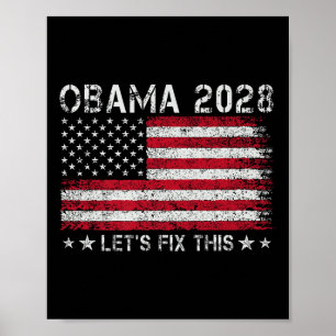 Poster Obama 2028 Retro Vintage Drapeau Us Patriotique Po