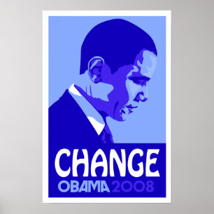 Poster Obama - changez l'affiche bleue