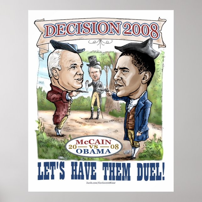 Poster Obama contre McCain Duel en 2008 (Devant)