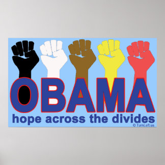 POSTER OBAMA ESPÈRE À TRAVERS LES DIVIDES