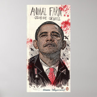 Poster Obama est Napoléon dans la "ferme animale" de Geor