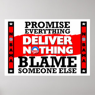 Poster Obama : La promesse tout, ne fournissent rien !