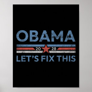 Poster Obama Patriotique Vintage rétrograde 2028 Prote po