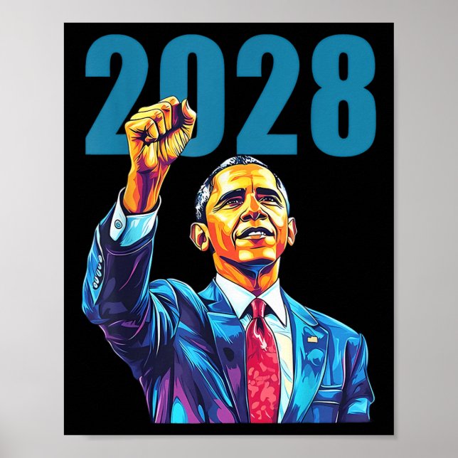 Poster Obama Pour Le Président 2028 Obama 48ème Président (Devant)