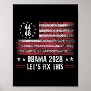 Poster Obama Retro Vintage Us Drapeau Patriotique 2028 Po