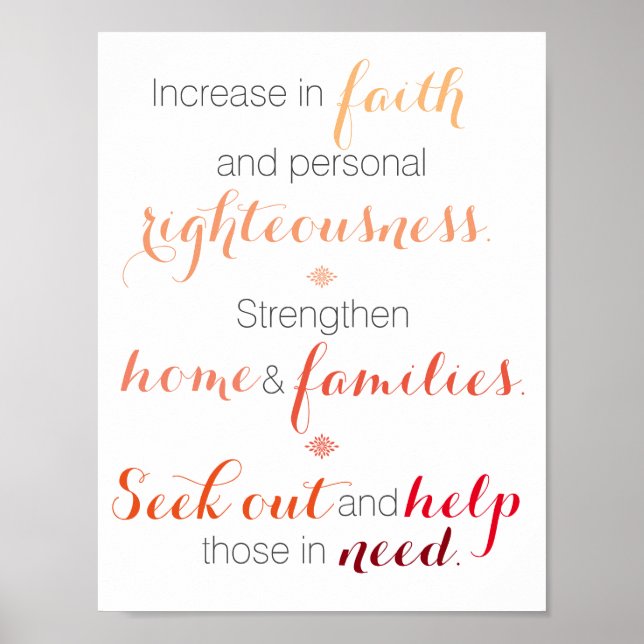 Poster Objectif de la Société de secours à trois volets (Devant)