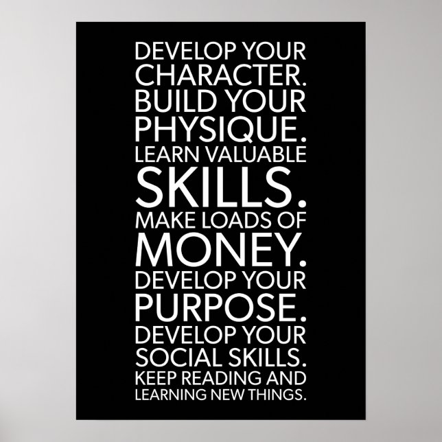 Poster Objectifs de vie pour le bonheur et la réussite (Devant)