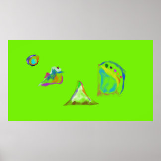 Poster Objets Abstraits Simples Vert Clair