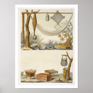 Poster Objets appartenant aux Indiens (gravure de