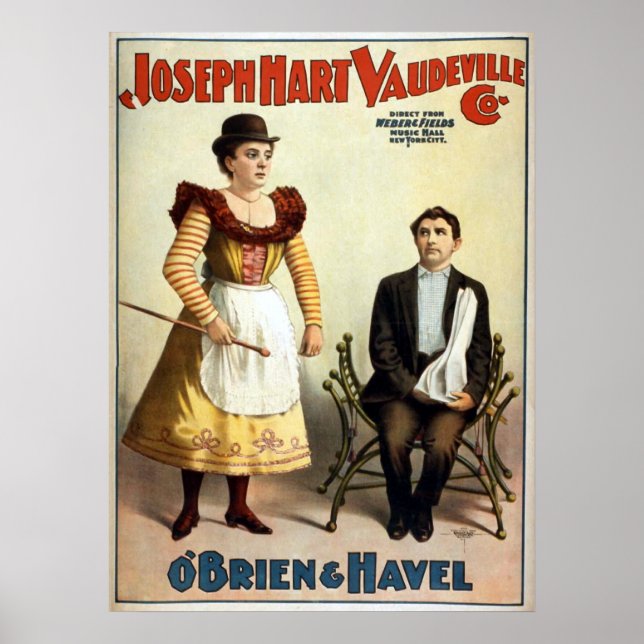 Poster "O'Brien et Havel" Vintage Vaudeville (Devant)