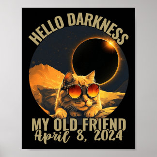 Poster Obscurité Mon Vieux Chat Ami Avec Éclipse Solaire