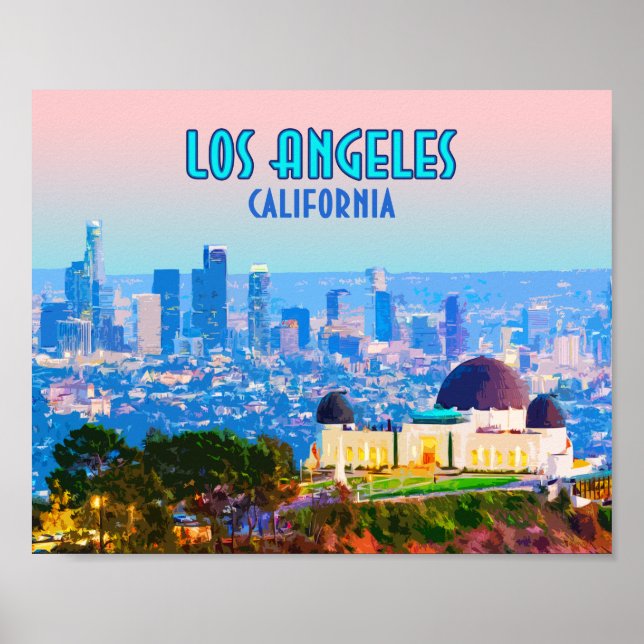 Poster Observatoire Griffith de Los Angeles en Californie (Devant)