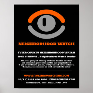 Poster Observer les yeux, Voisinage Communauté Watch Adve