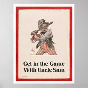 Poster Obtenez dans le jeu avec l'Oncle Sam
