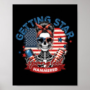 Poster Obtenir Étoile Frappée Hammer Squelette Américain 