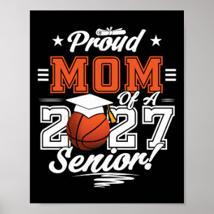 Poster Obtention du diplôme 2026 Maman fière d'un baskett